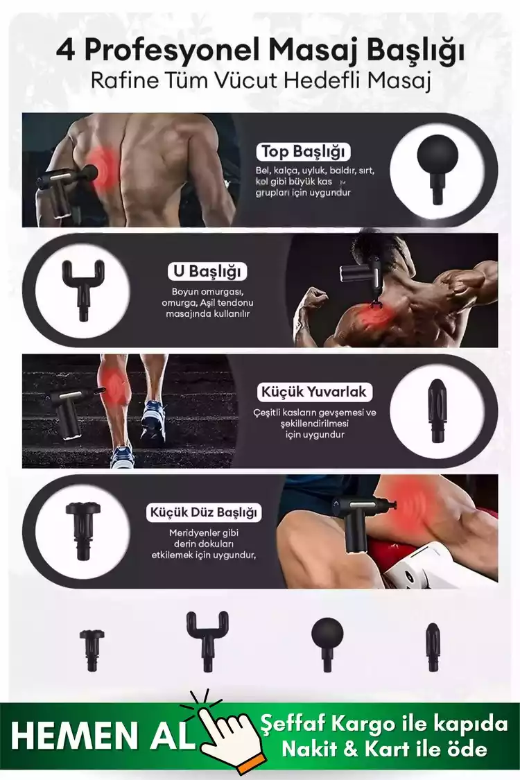 PRO 4 Başlıklı Masaj Tabancası - 4